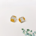 wholesale S925 Gold-Plated Silver Natural Crystal Agate Aquamarine Cube Bead Spacer DIY Craft Semi-Finished New Product-0-5