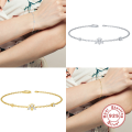 wholesale S925 Sterling Silver Korean Ins Style Bee Bracelet With Rhinestones, Featuring A Fun And Luxurious Design-0-3