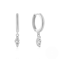 wholesale S925 Sterling Silver Marquise Diamond Hoop Earrings with Ear Clasps, Trendy INS Minimalist Style-0-6