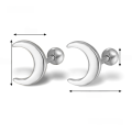 wholesale S925 Silver Screw Ear Stud, Moon Ear Stud for Women, Small and Dainty, Easy to Heal, Suitable for Daily Wear, Cartilage Earring-0-5