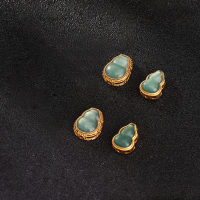 wholesale S925 Sterling Silver Natural Grade A Icy Blue Water Gourd Spacer Loose Beads BeiYun Bracelet String DIY Accessories-Gourd Blue Water Jade