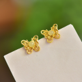 wholesale 925 Silver Gold Filigree Hetian Jade Butterfly Earrings, New Chinese Palace Style Jade Ear Accessories-0-7