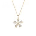wholesale 10K Gold Japanese Small Fresh Sweet Style Tanzanite/Moonstone Flower Pendant Jewelry Wholesale-0-0