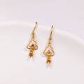 wholesale S925 Gold-Plated Silver Semi-Finished Ear Hooks with Adhesive Fasteners, Featuring Southern Red Agate, Turquoise, and Jasper for DIY Earrings, High-End Vintage Ear Accessories-0-11