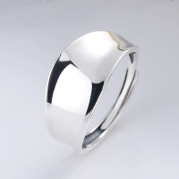 wholesale S925 Sterling Silver Retro Korean Style Minimalist Ins Cold Wave Bumpy Ripple Polished Versatile Open Ring-YFJ472/approx. 2.6g Adjustable opening