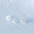 wholesale S925 Sterling Silver Christmas Series Fresh Snowflake Sweet Earrings for Women, Simple Diamond-Inlaid Elegant Accessory E0104-1-0-3