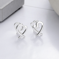 wholesale S925 Silver Cloud Tide Pavilion Fashion Cross-Border Korean and Japanese Style Cute Love Heart Creative Design Earrings and Ear Clips-YHR405/approx. 3.1g 925 silver