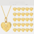 wholesale S925 Sterling Silver, 14K Gold Plated European Style Pendant Necklace with Zircon-Embedded Heart Initial Charms, Factory Direct-0-2
