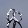 wholesale 925 Silver Black Myth Wukong Couple Ring Fashion Versatile Golden Cudgel Ring Band Ins Style Hoop Pair Rings-0-5
