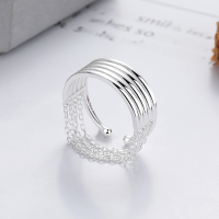 wholesale S925 Silver Yun Chao Xuan Fashion Da Dongmen Korean-style Multi-layer Fringe Chain Ins Minimalist Niche Design Open Ring-YFJ1335/approx. 2.9g Adjustable opening