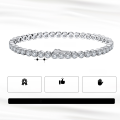 wholesale S925 Sterling Silver 3mm Diamond Tennis Bracelet, Single Row Round Full Diamond, Factory Direct-0-2