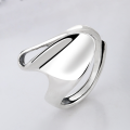 wholesale S925 Sterling Silver Geometric Irregular Shape Smooth Surface Ring Exaggerated Fashion Hip Hop Street Style Index Finger Ring-0-0