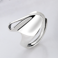 wholesale S925 Sterling Silver Geometric Irregular Shape Smooth Surface Ring Exaggerated Fashion Hip Hop Street Style Index Finger Ring-733JM/approx. 4.1g Adjustable opening