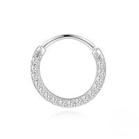 wholesale S925 Sterling Silver Fashionable Moissanite Pavé Ear Crawler Ear Cuff, A European And American Best-selling Lightweight Luxury Ear Accessory-Single platinum