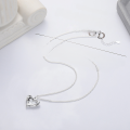 wholesale S925 Sterling Silver Korean-style Minimalist Uniquely Designed Concave Letter Heart Versatile Women's Choker Necklace-0-3
