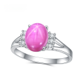 wholesale S925 sterling silver new European and American fashion lightweight luxury high-end cultivated six-ray star ruby ring-0-4