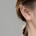 wholesale S925 silver small and fresh short pearl ear hooks, petite and elegant Korean-style stud earrings G7541-0-13