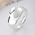 wholesale S925 sterling silver overlapping wide opening ring, unisex-0-0