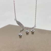 wholesale S925 Sterling Silver Elegant Orchid Flower Necklace for Women, Luxury High-End Fashion Versatile Collarbone Chain, Gift for Girlfriend-Lily of the Valley Necklace 925 Silver