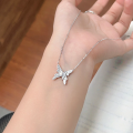 wholesale S925 Sterling Silver Butterfly Necklace Women's Popular Ins Style Niche Design Light Luxury Collarbone Chain High-End Sense Necklace Wholesale-0-5