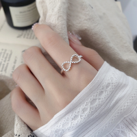 wholesale S925 Sterling Silver Bow Ballpoint Ring Adjustable Index Finger Ring Niche Luxury Factory Direct-YQJ1418: Approximately 1.7g  Opening adjustable