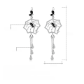 wholesale S925 Silver Dark Series Designer Tassel Earrings with Spider Design and Inlaid Gemstones-0-4