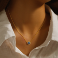 wholesale S925 Sterling Silver Classic Evil Eye Stud Earrings And Necklace Set, Versatile Women's Pendant-0-4