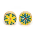 wholesale Metal antique enamel five-petal flower clover openwork back cloud small-hole spacer beads DIY bracelet weaving enamel matching beads-0-9