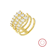 wholesale S925 Sterling Silver Cloud-Pull Jewelry Multi-Layer Zircon Open Ring, Versatile and Direct from Manufacturer-White gold adjustable ring opening adjustable