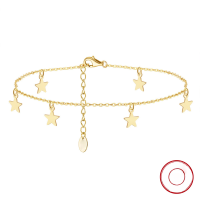 wholesale S925 Sterling Silver Cloud-Pull Jewelry Star Pendant Adjustable Anklet, Cross-Border Fashion and Versatile Wholesale-Electroplated 14K gold &gt; 925 silver