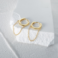 wholesale S925 Sterling Silver Classic Versatile Chain Hoop Earrings With Minimalist Fringe-0-2