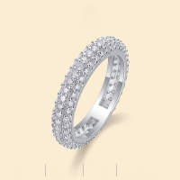 wholesale 925 Sterling Silver Ring Moissanite Luxury Set Closed Band Cross-border Temu Hot Selling New Style Source Factory Wholesale-Moissanite US No. 6