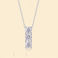wholesale S925 Sterling Silver Moissanite Pendant Necklace, Hot-Selling European and American Collarbone Chain, Live Stream Source, Silver Jewelry Ready to Ship for Dropshipping-0-0