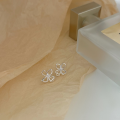 wholesale S925 Sterling Silver Double-Layer Hollow-Out Small Floral Stud Earrings, Women's Korean New Style Minimalist Fresh and Niche Ear Accessories-0-1