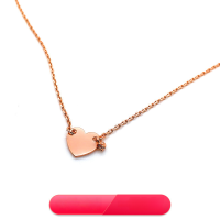 wholesale Custom S925 Silver Double Ear Inlaid Stone Heart Engraved Name Couple Gift Necklace, Popular in Europe and America-Yellow Copper