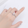 wholesale S925 Metal Star LOVE Open Ring Korean Dongdaemun Minimalist Heart Five-Point Star Fashion Versatile-0-3