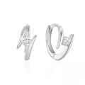 wholesale S925 Sterling Silver Small Lightning Ear Cuff With Inlaid Zircons, Creative And Trendy Minimalist Ear Accessory-0-4