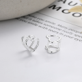 wholesale S925 Silver Korean Japanese Ins Style Cute Fresh Love-shaped Commuter Versatile Earrings Ear Cuffs-0-1