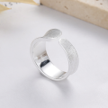 wholesale S925 Sterling Silver Irregular Wide Brushed Open Ring for Fashion Commuting Light Luxury Style Index Finger Ring-0-2
