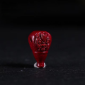 wholesale Metal material natural cinnabar Tibetan-style integrated three-hole carved purple clay round bead key pattern Buddha head and pagoda DIY bracelet accessory-0-8
