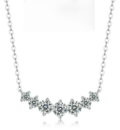 wholesale S925 Silver Moissanite Necklace, Summer Live Broadcast Hot-Selling Clavicle Chain, Light Luxury Niche-0-5