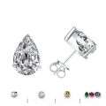 wholesale S925 Sterling Silver Cross-Border Wholesale 1-Carat High-End Teardrop Moissanite Stud Earrings Jewelry-0-0