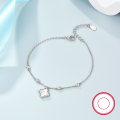 wholesale 925 Sterling Silver Jewelry Set Cross-Border Hot-Sale Diamond-Inlaid Mother-of-Pearl Lucky Four-Leaf Clover Bracelet Earrings Stud Earrings Light Luxury Accessories-0-3