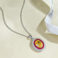 wholesale [925 Silver] European and American new necklace, yellow diamond 7*9, women's necklace,-0-2
