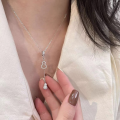wholesale S925 Sterling Silver Fashion Fu Lu Shuang Quan Full Diamond Fringe Gourd Necklace, Niche Design Women's Collarbone Chain Jewelry-0-2