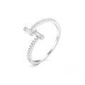 wholesale 925 Sterling Silver Letter Zircon Light Luxury Advanced Open Ring Ins Minimalist Style Versatile Fashion Exquisite Index Finger Ring-0-4