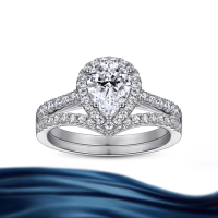 wholesale 925 Sterling Silver Wholesale Cross-Border European and American Fashion Women's Small Drop-Shaped Stacking Ring V-Shape Row Ring Diamond Ring Light Luxury-Platinum Beauty No. 5