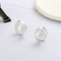 wholesale S925 Silver Cloud Tide Pavilion Fashion Simple European and American Style Brushed Matte Ellipse Trendy Design Earrings Ear Clips-YFR267/approx. 7.2g 925 silver