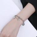 wholesale S925 Sterling Silver Korean Style Retro Small Fresh Trendy Sweet and Cool Creative Cross Hexagram Bracelet-0-3