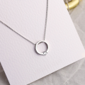 wholesale S925 Sterling Silver Hot-selling Exquisite and Minimalist Flash Diamond Circle Necklace for Women, Fashion Short Choker Chain, Drop Shipping-0-1
